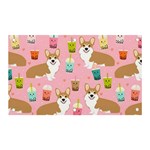 Corgi Bubble Boba Tea Pink Pattern Banner and Sign 5  x 3 