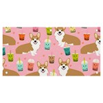 Corgi Bubble Boba Tea Pink Pattern Banner and Sign 6  x 3 