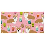 Corgi Bubble Boba Tea Pink Pattern Banner and Sign 8  x 4 