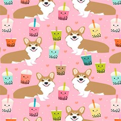 Corgi Bubble Boba Tea Pink Pattern 7  x 9  Hardcover Notebook from ArtsNow.com Back Cover