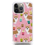 Corgi Bubble Boba Tea Pink Pattern iPhone 13 Pro TPU UV Print Case