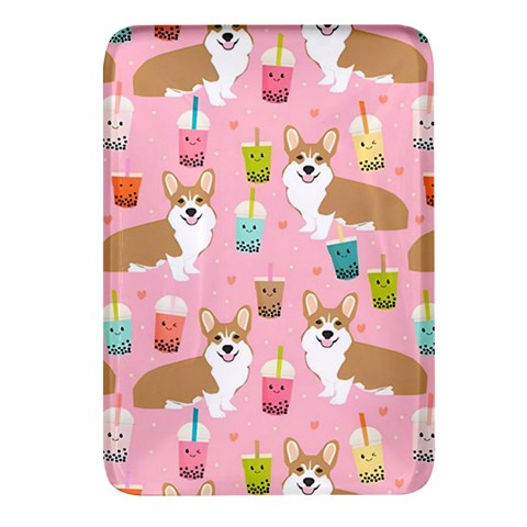 Corgi Bubble Boba Tea Pink Pattern Rectangular Glass Fridge Magnet (4 pack) from ArtsNow.com Front