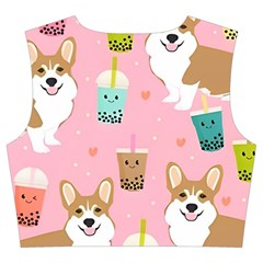 Corgi Bubble Boba Tea Pink Pattern Trumpet Sleeve Cropped Top from ArtsNow.com Back