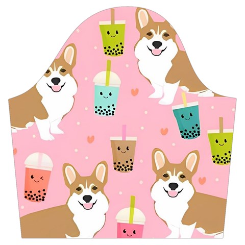 Corgi Bubble Boba Tea Pink Pattern Trumpet Sleeve Cropped Top from ArtsNow.com Sleeve Right