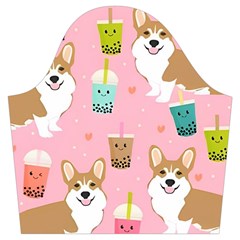 Corgi Bubble Boba Tea Pink Pattern Trumpet Sleeve Cropped Top from ArtsNow.com Sleeve Left