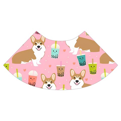 Corgi Bubble Boba Tea Pink Pattern Trumpet Sleeve Cropped Top from ArtsNow.com Cuff Right