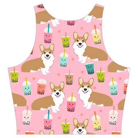 Corgi Bubble Boba Tea Pink Pattern Cut Out Top from ArtsNow.com Back