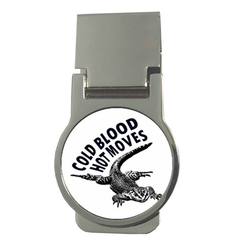 Lizard graphic illustration with sarcastic phase Money Clips (Round)  from ArtsNow.com Front