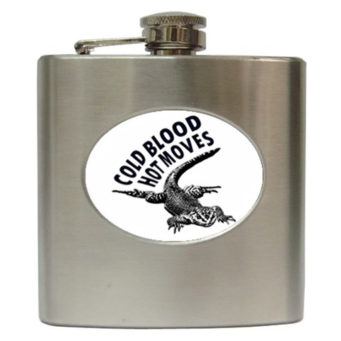 Lizard graphic illustration with sarcastic phase Hip Flask (6 oz) from ArtsNow.com Front