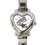 Lizard graphic illustration with sarcastic phase Heart Italian Charm Watch