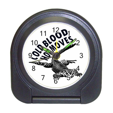 Lizard graphic illustration with sarcastic phase Travel Alarm Clock from ArtsNow.com Front