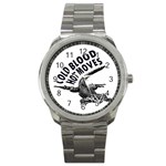 Lizard graphic illustration with sarcastic phase Sport Metal Watch