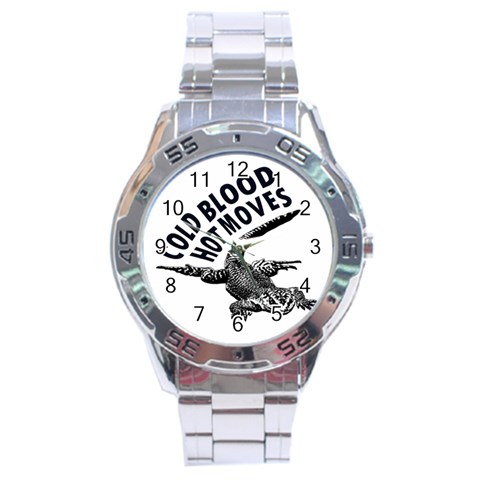 Lizard graphic illustration with sarcastic phase Stainless Steel Analogue Watch from ArtsNow.com Front