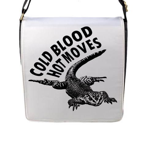 Lizard graphic illustration with sarcastic phase Flap Closure Messenger Bag (L) from ArtsNow.com Front