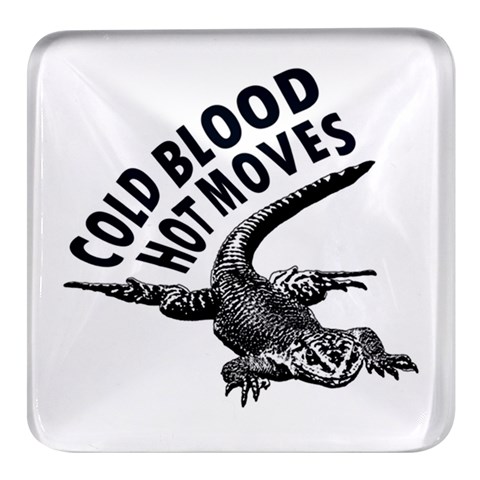 Lizard graphic illustration with sarcastic phase Square Glass Fridge Magnet (4 pack) from ArtsNow.com Front