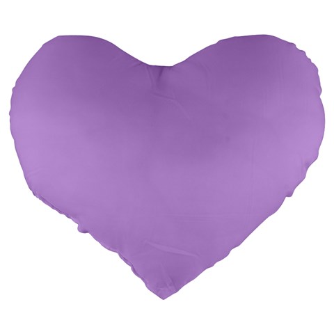 Luscious Lavender Hex #cca3e7 Large 19  Premium Heart Shape Cushions from ArtsNow.com Back