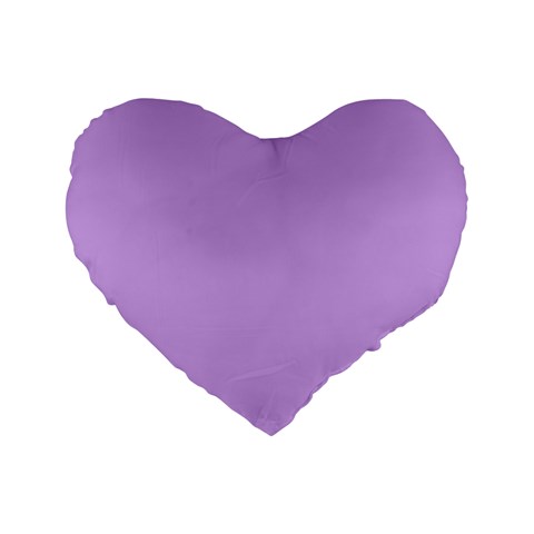 Luscious Lavender Hex #cca3e7 Standard 16  Premium Flano Heart Shape Cushions from ArtsNow.com Front