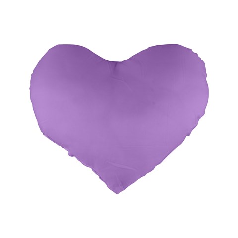 Luscious Lavender Hex #cca3e7 Standard 16  Premium Flano Heart Shape Cushions from ArtsNow.com Back