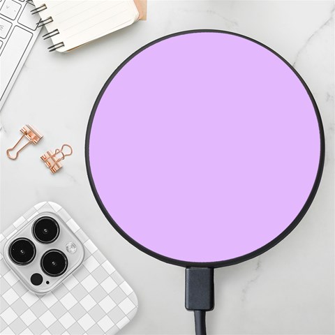 Luscious Lavender Hex #cca3e7 Wireless Fast Charger(Black) from ArtsNow.com Front