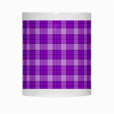 Purple Plaid Tartan 3 White Mug from ArtsNow.com Center