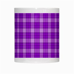 Purple Plaid Tartan 3 White Mug from ArtsNow.com Center