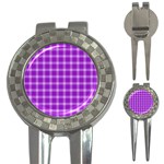 Purple Plaid Tartan 3 3-in-1 Golf Divots