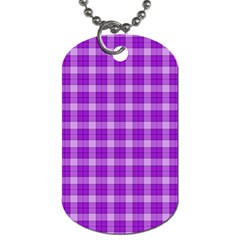 Purple Plaid Tartan 3 Dog Tag (Two Sides) from ArtsNow.com Back