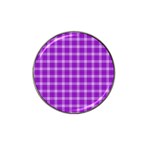 Purple Plaid Tartan 3 Hat Clip Ball Marker (4 pack)