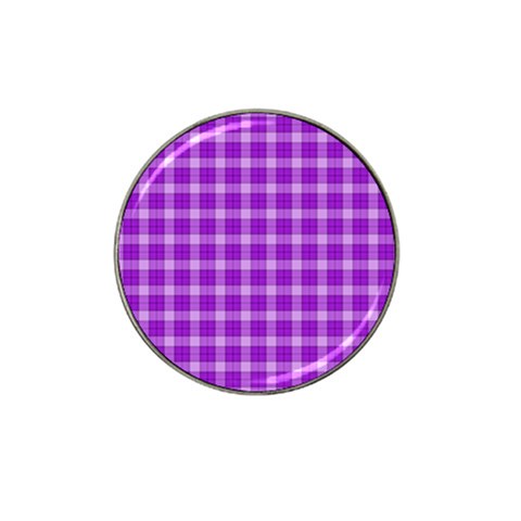 Purple Plaid Tartan 3 Hat Clip Ball Marker (10 pack) from ArtsNow.com Front