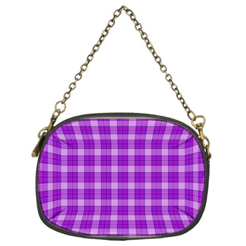 Purple Plaid Tartan 3 Chain Purse (Two Sides) from ArtsNow.com Back