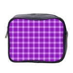 Purple Plaid Tartan 3 Mini Toiletries Bag (Two Sides)