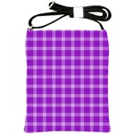 Purple Plaid Tartan 3 Shoulder Sling Bag