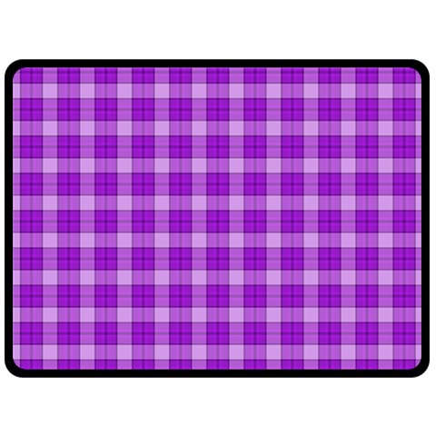 Purple Plaid Tartan 3 Fleece Blanket (Large) from ArtsNow.com 80 x60  Blanket Front