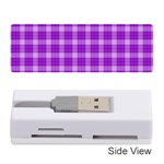 Purple Plaid Tartan 3 Memory Card Reader (Stick)