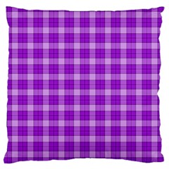 Purple Plaid Tartan 3 Large Cushion Case (Two Sides) from ArtsNow.com Front