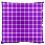 Purple Plaid Tartan 3 Large Cushion Case (Two Sides)