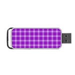 Purple Plaid Tartan 3 Portable USB Flash (One Side)