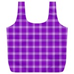 Purple Plaid Tartan 3 Full Print Recycle Bag (XL)