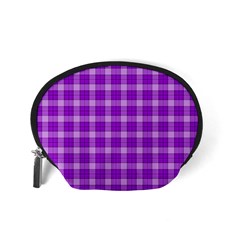 Purple Plaid Tartan 3 Accessory Pouch (Small) from ArtsNow.com Back