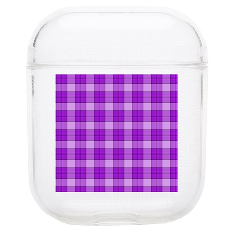 Purple Plaid Tartan 3 Soft TPU AirPods 1/2 Case from ArtsNow.com Front