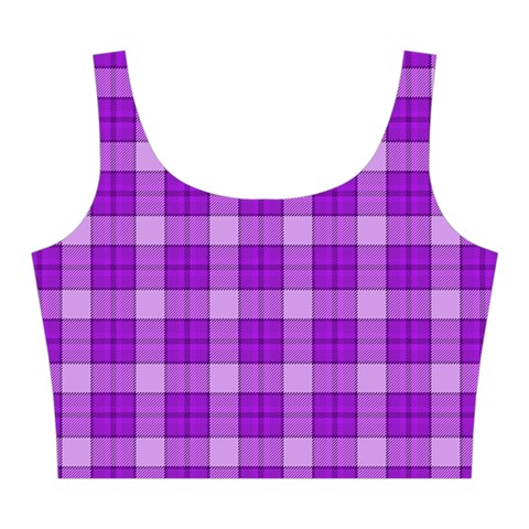 Purple Plaid Tartan 3 Midi Sleeveless Dress from ArtsNow.com Top Front