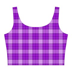 Purple Plaid Tartan 3 Midi Sleeveless Dress from ArtsNow.com Top Front