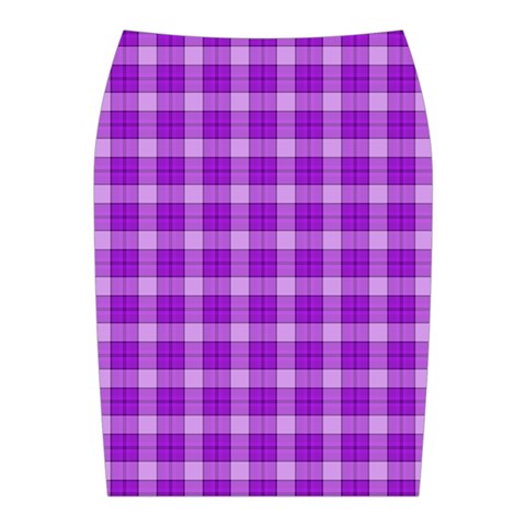 Purple Plaid Tartan 3 Midi Wrap Pencil Skirt from ArtsNow.com Back