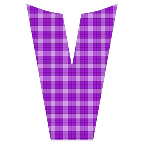 Purple Plaid Tartan 3 Short Sleeve Long Pants Satin Pajamas Set from ArtsNow.com Placket