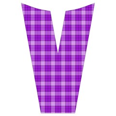 Purple Plaid Tartan 3 Short Sleeve Long Pants Satin Pajamas Set from ArtsNow.com Placket