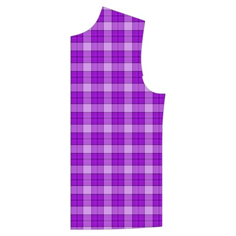 Purple Plaid Tartan 3 Men s High Neck Button Up Puffer Vest from ArtsNow.com Front Left