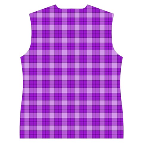 Purple Plaid Tartan 3 Women s Button Up Vest from ArtsNow.com Back