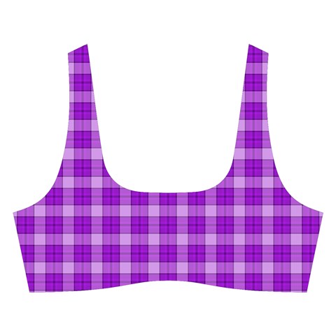 Purple Plaid Tartan 3 Cross Back Hipster Bikini Set from ArtsNow.com Front