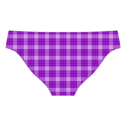 Purple Plaid Tartan 3 Cross Back Hipster Bikini Set from ArtsNow.com Back Under