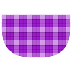 Purple Plaid Tartan 3 Make Up Case (Medium) from ArtsNow.com Side Left